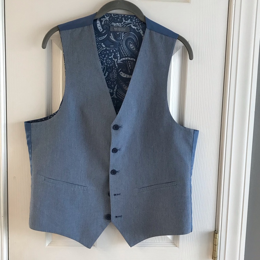 Men's Suit Vest Blue EUC Small